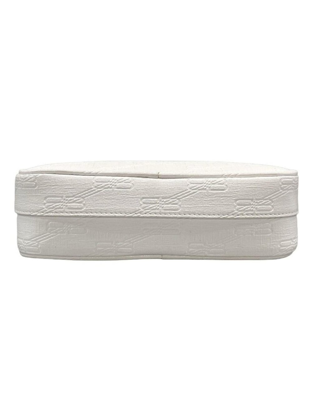 Balenciaga Shoulder Bag BB Monogram White Embossed Removable Strap Leather - Picture 5 of 15